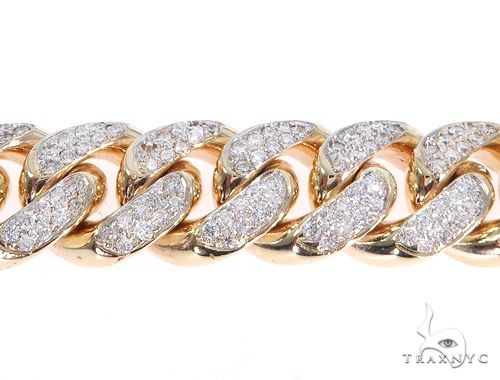 14K Yellow Gold Diamond Miami Cuban Bracelet 64779 - Image 3