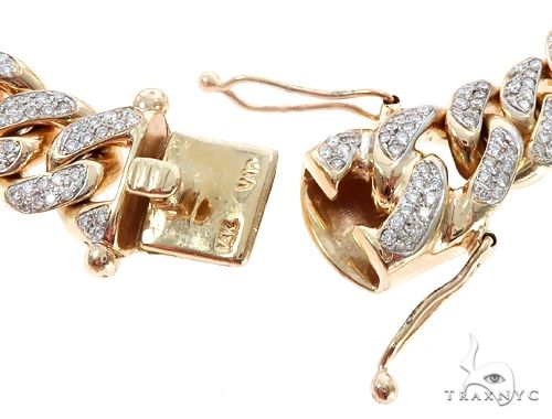 14K Yellow Gold Diamond Miami Cuban Bracelet 64779 - Image 6
