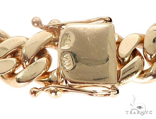 14K Yellow Gold Diamond Miami Cuban Bracelet 64779 - Image 7