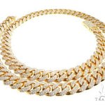 14K Yellow Gold Diamond Miami Cuban Link Chain 20 Inches 12mm   64098 - Image 4