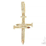 14K Gold Diamond Nail Cross 65968 - Image 1