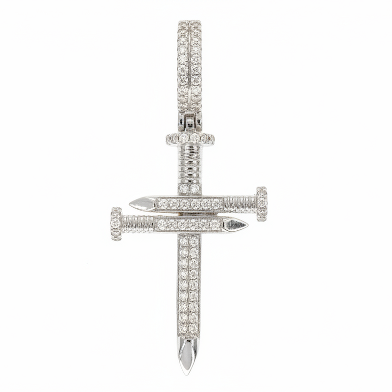 14K Gold Diamond Nail Cross 65968