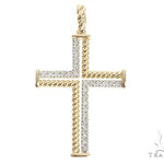 14K Gold Diamond Rope Cross 65304 - Image 1