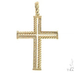 14K Gold Diamond Rope Cross 65304 - Image 3