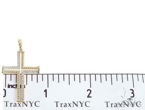 14K Gold Diamond Rope Cross 65304 - Image 6