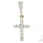 14K Yellow Gold Diamond Small Cross 65299 - Image 1