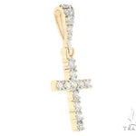 14K Yellow Gold Diamond Small Cross 65299 - Image 2