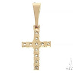 14K Yellow Gold Diamond Small Cross 65299 - Image 3
