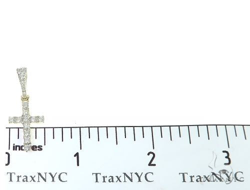 14K Yellow Gold Diamond Small Cross 65299 - Image 6