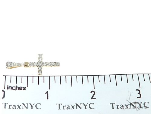 14K Yellow Gold Diamond Small Cross 65299 - Image 7