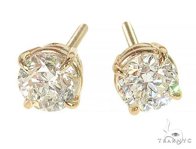 14K Yellow Gold Diamond Stud Earrings 66056 - Image 1