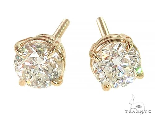 14K Yellow Gold Diamond Stud Earrings 66056 - Image 1