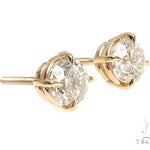 14K Yellow Gold Diamond Stud Earrings 66056 - Image 3