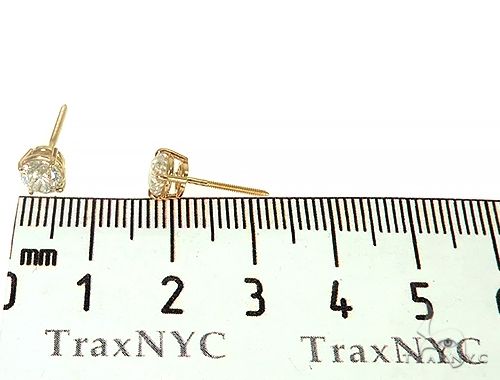 14K Yellow Gold Diamond Stud Earrings 66056 - Image 5