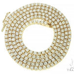 14K Yellow Gold Diamond Tennis Chain 18 Inches 2.5mm 7.23ct   66403 - Image 3