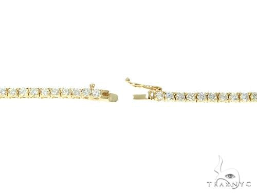 14K Yellow Gold Diamond Tennis Chain 18 Inches 2.5mm 7.23ct   66403 - Image 4
