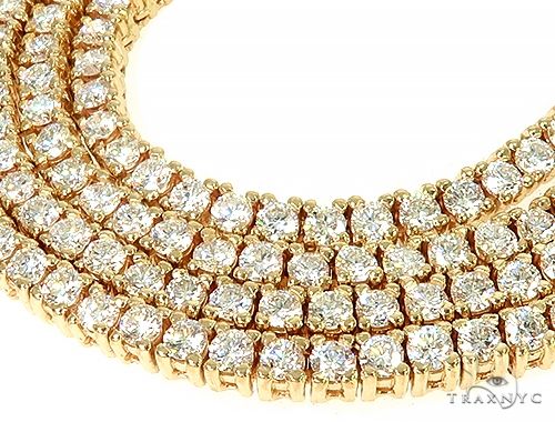14K Yellow Gold Diamond Tennis Chain 18 Inches 2.9 mm 69843 - Image 3