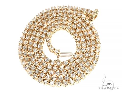 14K Yellow Gold Diamond Tennis Chain 22 Inches 2mm   65776 - Image 3