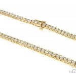 14K Yellow Gold Diamond Tennis Chain 22 Inches 3mm   66029 - Image 2