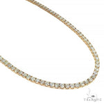 14K Yellow Gold Diamond Tennis Chain 16' 3.5mm  66636 - Image 1