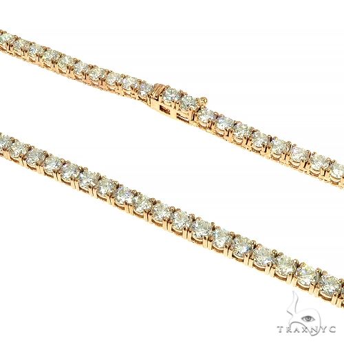14K Yellow Gold Diamond Tennis Chain 16' 3.5mm  66636 - Image 2