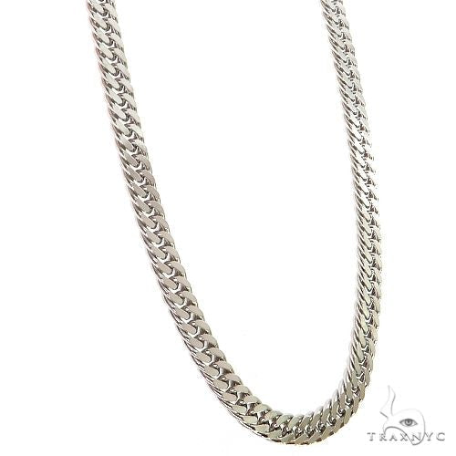 14K Solid White Gold Double Curb Link Chain 22 inches 4.6mm, photo 2 of 6