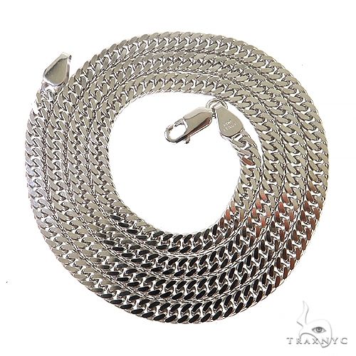 14K Solid White Gold Double Curb Link Chain 22 inches 4.6mm, photo 3 of 6