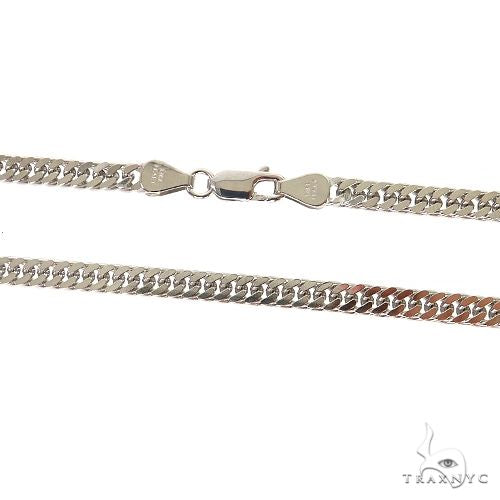 14K Solid White Gold Double Curb Link Chain 22 inches 4.6mm, photo 4 of 6
