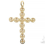 14K Yellow Gold Four Prong Diamond Cross 65661 - Image 3