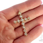 14K Yellow Gold Four Prong Diamond Cross 65661 - Image 5