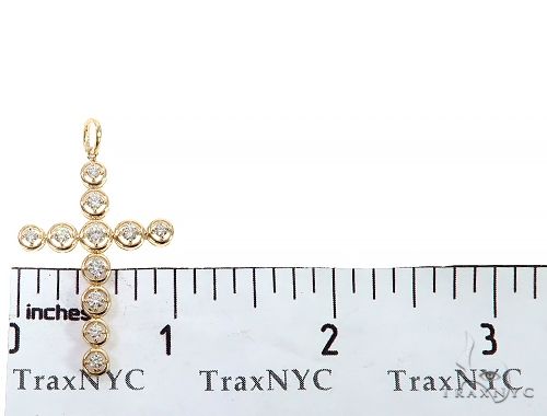 14K Yellow Gold Four Prong Diamond Cross 65661 - Image 6