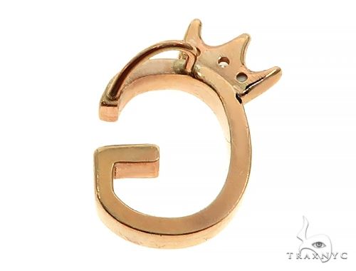 14K Yellow Gold G Diamond Crown Initial Pendant 66122 - Image 3