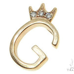 14K Yellow Gold G Diamond Crown Initial Pendant 66122 - Image 4