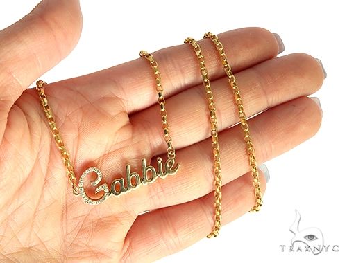 14K Yellow Gold Gabbie Dimond Name Pendant 65868 - Image 5