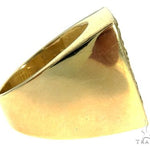 14K Yellow Gold Green Diamond Square Ring 61507 - Image 4