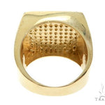 14K Yellow Gold Green Diamond Square Ring 61507 - Image 5