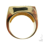 14K Yellow Gold Green Diamond Square Ring 61507 - Image 6