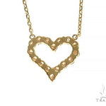 14K Yellow Gold Heart Diamond Necklace 66212 - Image 3
