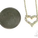 14K Yellow Gold Heart Diamond Necklace 66212 - Image 4