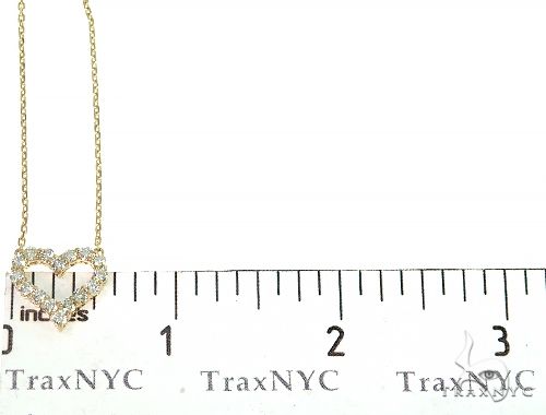 14K Yellow Gold Heart Diamond Necklace 66212 - Image 6