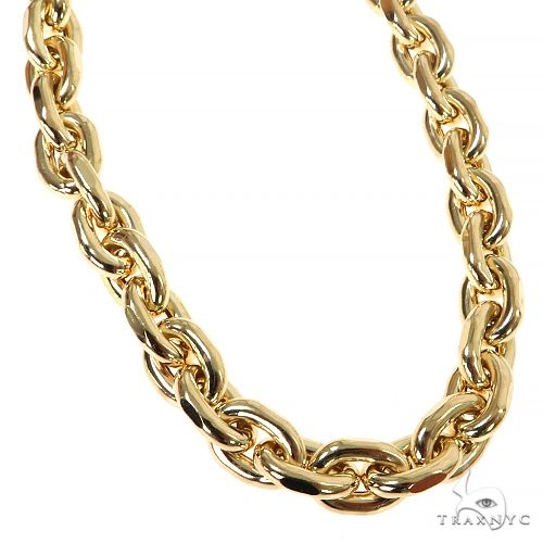 14K Yellow Gold Hollow Anchor Cable Link 18 Inches 7.5mm 68313 - Image 1