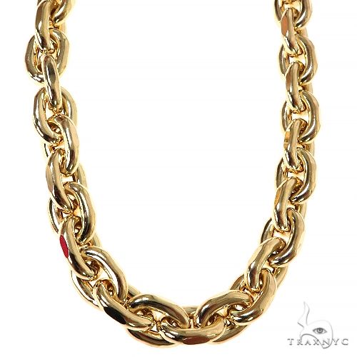 14K Yellow Gold Hollow Anchor Cable Link 18 Inches 7.5mm 68313 - Image 2