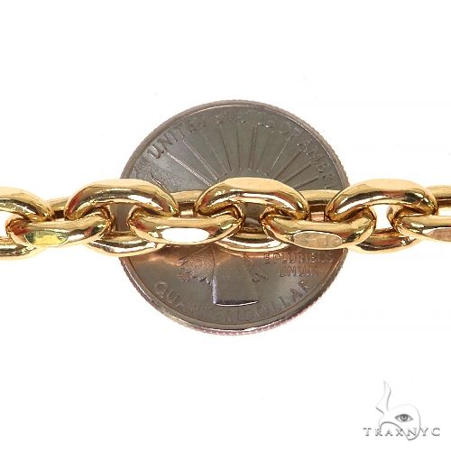 14K Yellow Gold Hollow Anchor Cable Link 18 Inches 7.5mm 68313 - Image 4