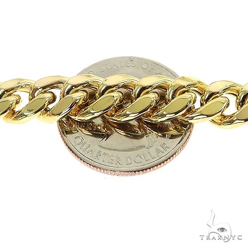 14k yellow gold hollow Miami Cuban link chain 26 inches, 9mm wide, polished finish, photo 5 of 6