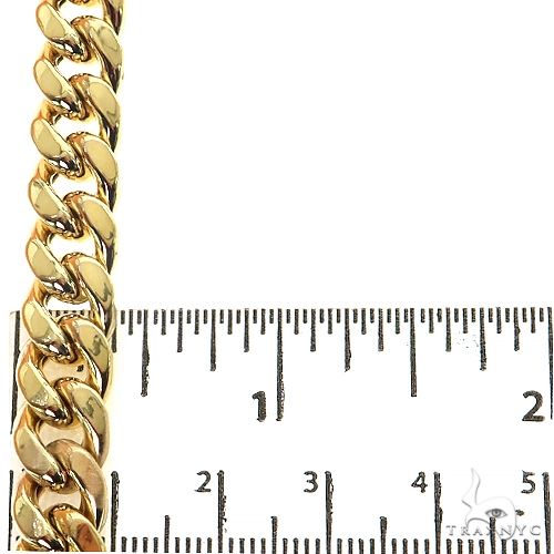 14k yellow gold hollow Miami Cuban link chain 26 inches, 9mm wide, polished finish, photo 6 of 6