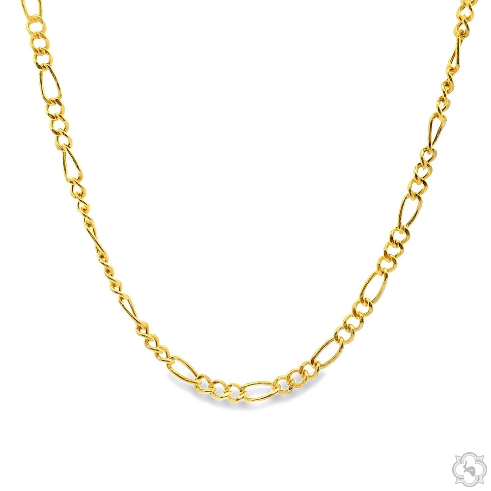 14K Gold Figaro Chain for Men | Slim 2.5mm Yellow Gold 18 Inches