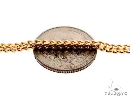 14K Yellow Gold Hollow Franco Chain 2.5mm, view 3
