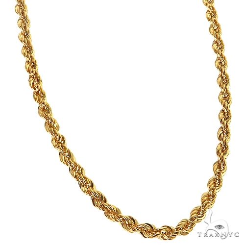 14k Yellow Gold Hollow Rope 20 Inches 2mm 64540 | TraxNYC