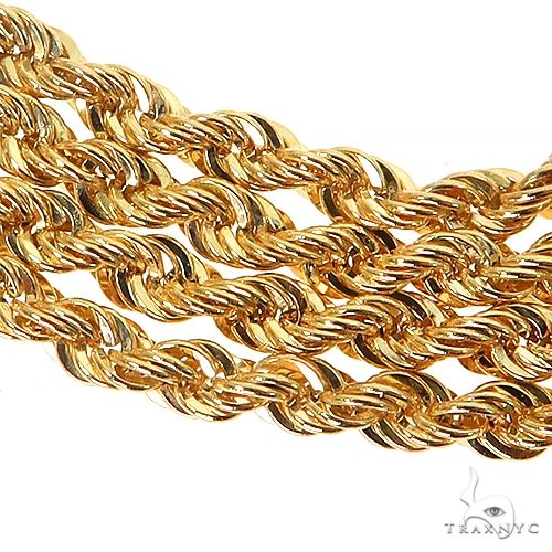 14K Yellow Gold Hollow Rope Chain 2mm 64541, photo 4 of 7