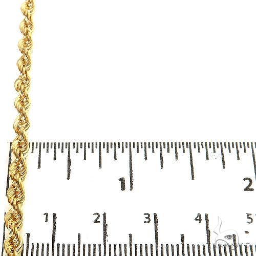 14K yellow gold 22-inch hollow rope chain with 4.2mm twisted links for men.